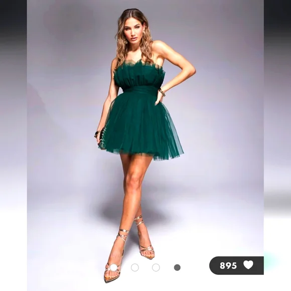 gemy maalouf beaded strapless dress The Annalise Strapless Beaded Mermaid Gown Emerald / 6